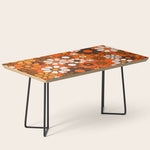 Retro 70s Floral Pattern Groovy Garden Flowers in Orange and Brown Coffee Table Gallery Image 1