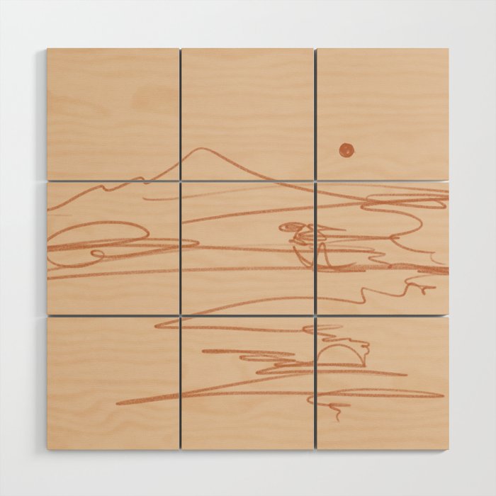 Line Mountain Sunset. Wood Wall Art Gallery Image 1