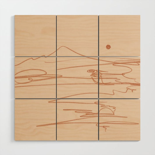 Line Mountain Sunset. Wood Wall Art Gallery Image 1