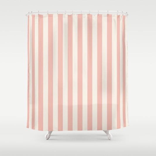 Broad Stripe - dusty pink and alabaster Shower Curtain Gallery Image 1