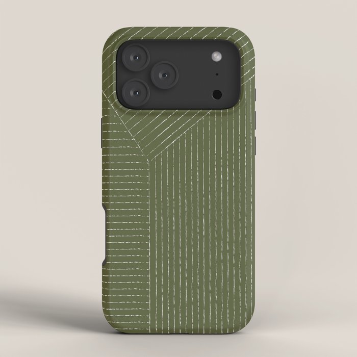 Lines (Moss Green) iPhone Case Gallery Image 4