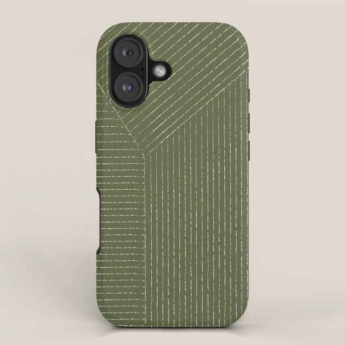 Lines (Moss Green) iPhone Case Gallery Image 1