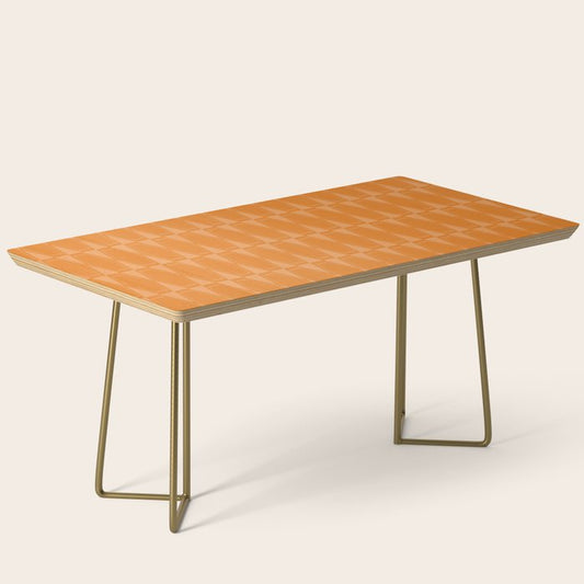 Mid Century Modern Geometric Orange Hexad Pattern Coffee Table Gallery Image 2