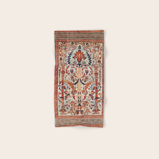 Tabriz Azerbaijan Northwest Persian Silk Rug Print Bath Towel Gallery Image 1