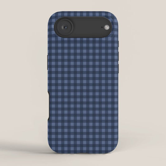 Gingham Plaid Pattern - Navy Blue iPhone Case Gallery Image 2