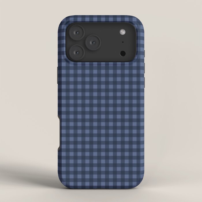 Gingham Plaid Pattern - Navy Blue iPhone Case Gallery Image 4
