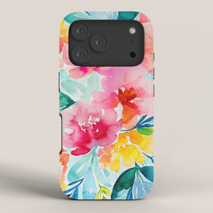 Neon Floral iPhone Case Gallery Image 3