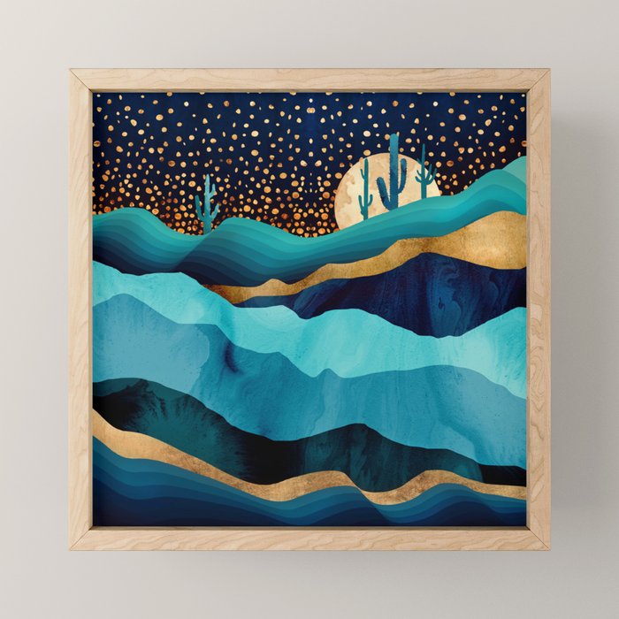 Indigo Desert Night Mini Art Print Gallery Image 1