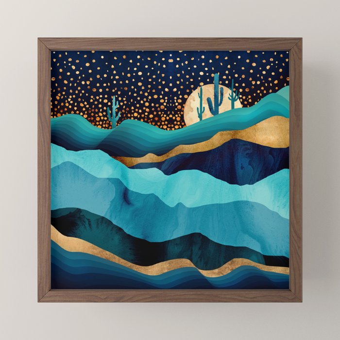 Indigo Desert Night Mini Art Print Gallery Image 2