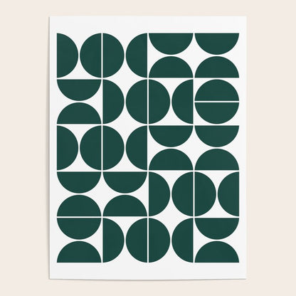 Mid Century Modern Geometric 04 Dark Green Poster Gallery Image 4