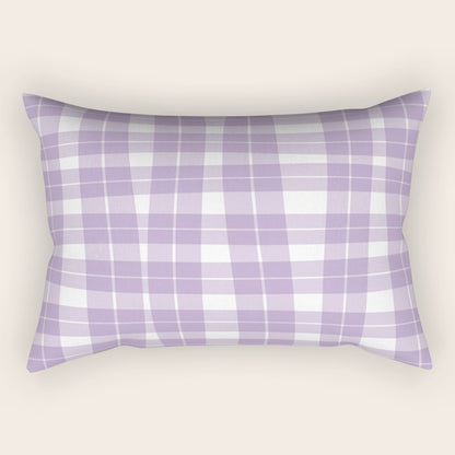 Wavy Plaid Lilac White Rectangular Pillow Gallery Image 2