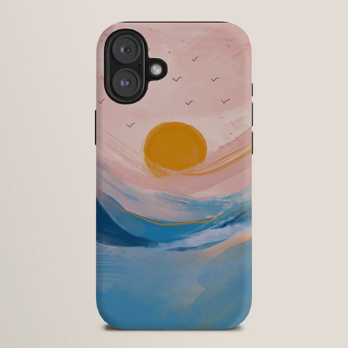 Pink and Blue Abstract Art Ocean and Sunrise iPhone Case Gallery Image 10