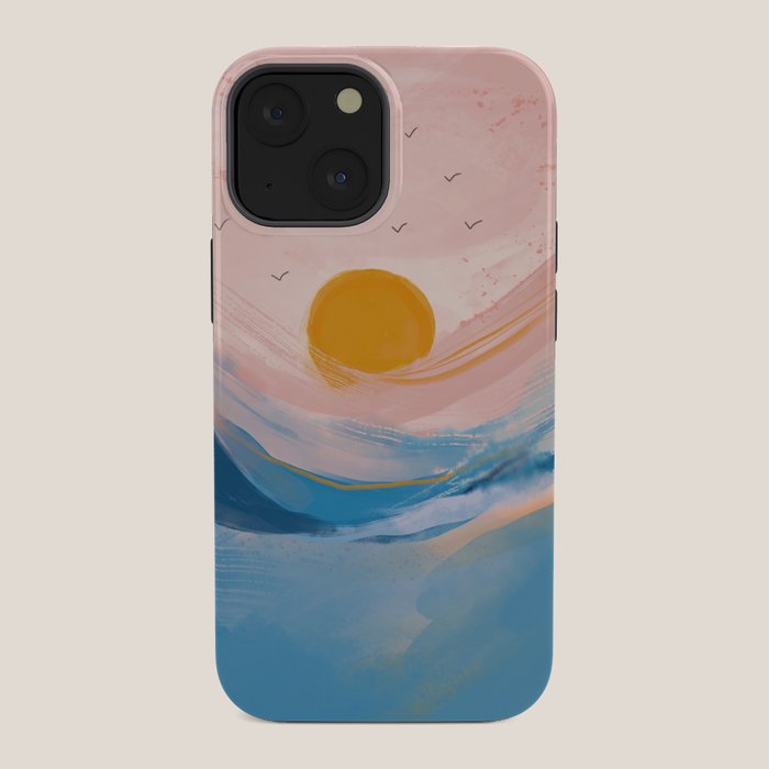 Pink and Blue Abstract Art Ocean and Sunrise iPhone Case Gallery Image 34