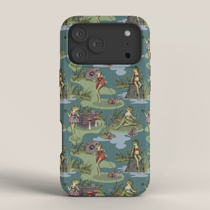 Vintage Pin-Up Girl Frogs iPhone Case Gallery Image 4