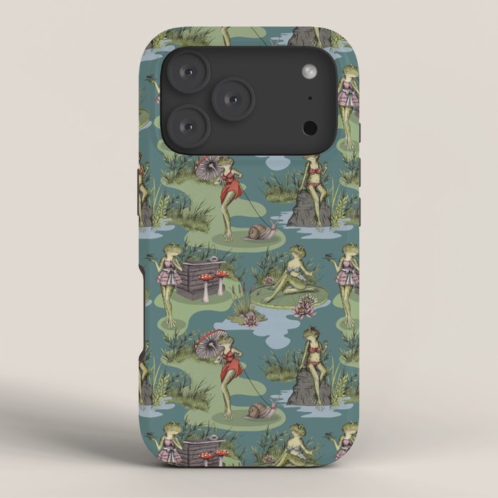 Vintage Pin-Up Girl Frogs iPhone Case Gallery Image 3