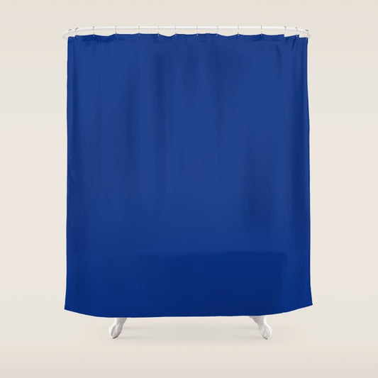 Sapphire Blue Solid Color Shower Curtain Gallery Image 1