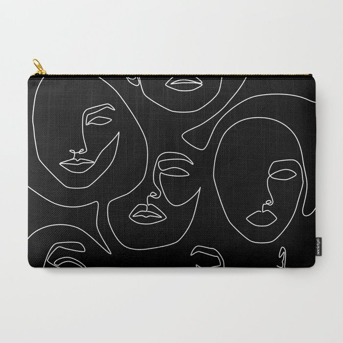 Faces in Dark Carry All Pouch Gallery Image 3