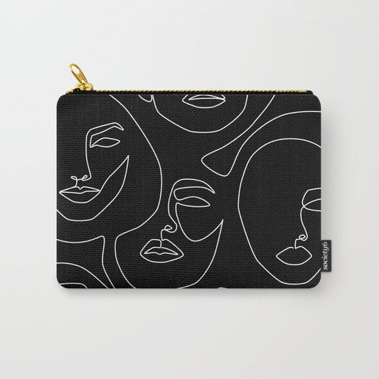 Faces in Dark Carry All Pouch Gallery Image 1