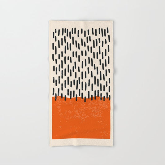 Mid Century Modern Minimalist Rothko Inspired Color Field Red Rain With Lines Geometric Style Bath Towel Gallery Image 2