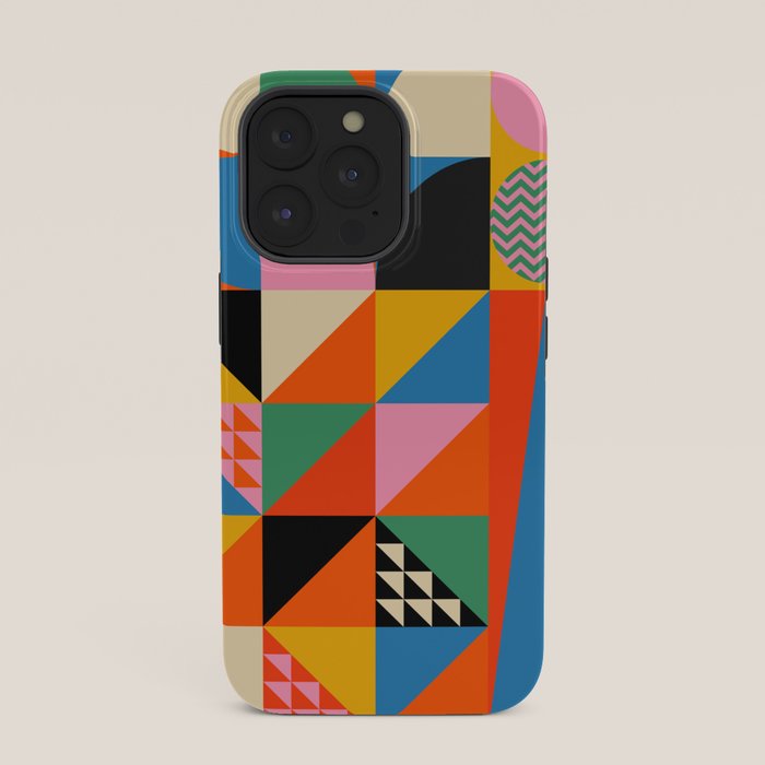 Geometric abstraction in colorful shapes iPhone Case Gallery Image 35