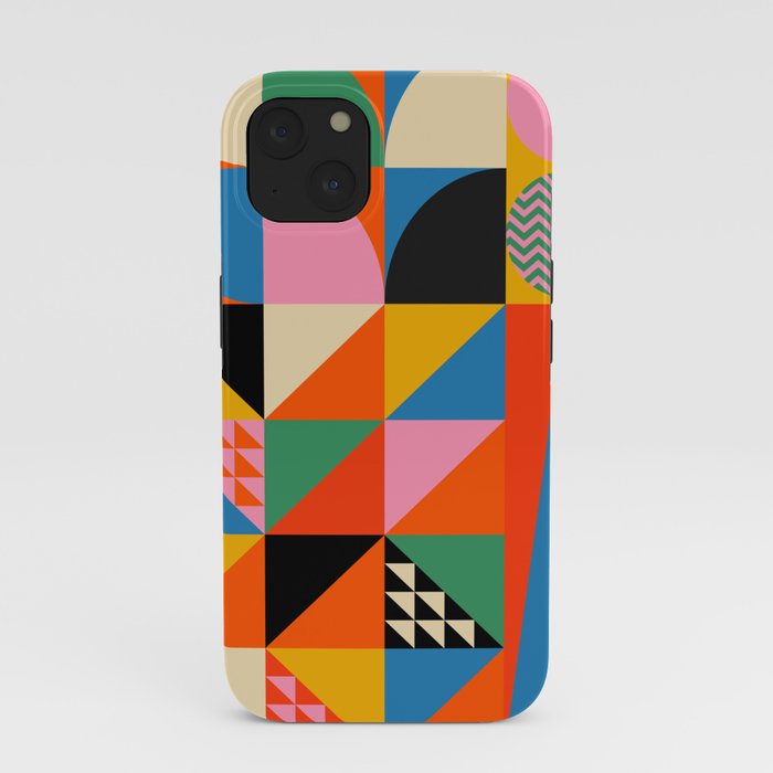 Geometric abstraction in colorful shapes iPhone Case Gallery Image 37