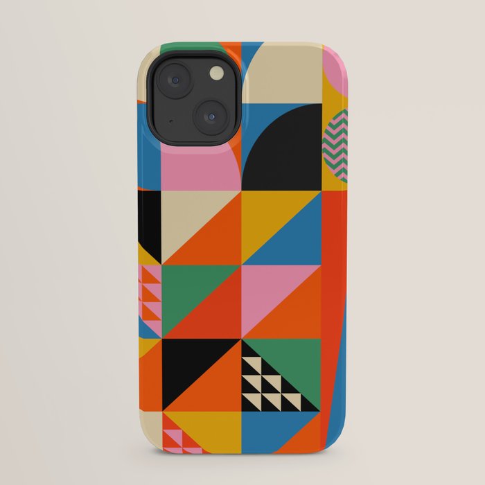 Geometric abstraction in colorful shapes iPhone Case Gallery Image 29