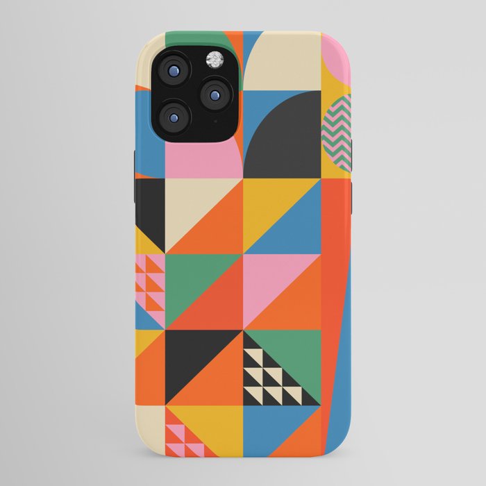 Geometric abstraction in colorful shapes iPhone Case Gallery Image 43