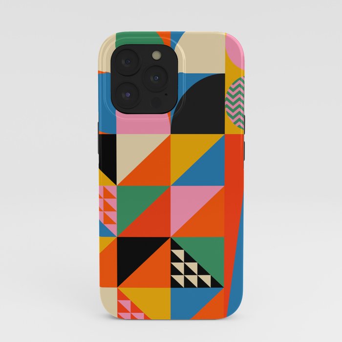 Geometric abstraction in colorful shapes iPhone Case Gallery Image 39