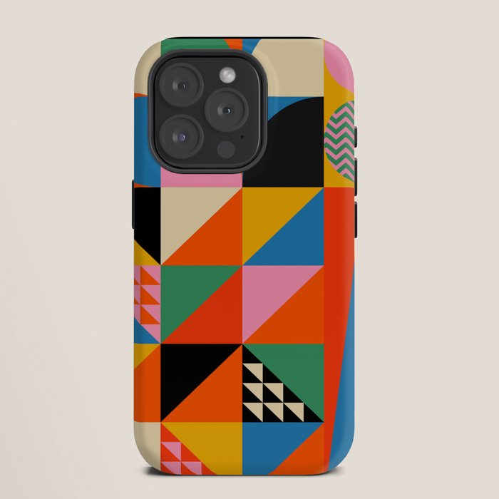 Geometric abstraction in colorful shapes iPhone Case Gallery Image 11