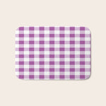Gingham Large Lavender Amethyst White Bath Mat Gallery Image 1