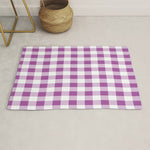 Gingham Large Lavender Amethyst White Rug Gallery Image 1