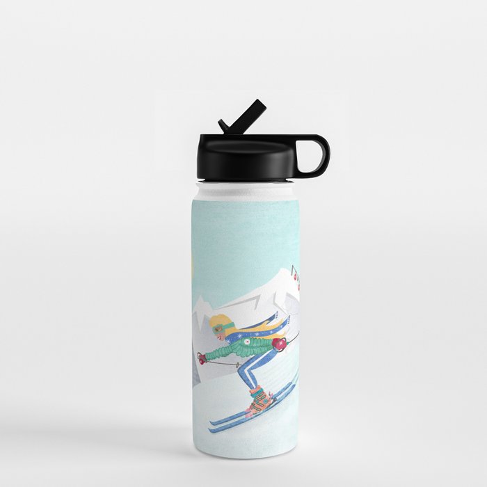 Skiing Girl Water Bottle Gallery Image 1