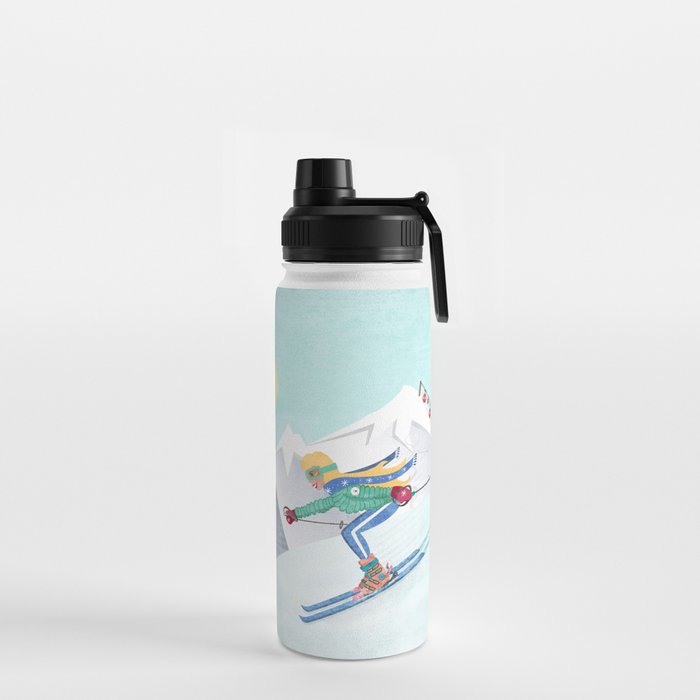 Skiing Girl Water Bottle Gallery Image 2