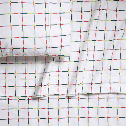 Mod Windowpane Brushed Cotton Sheet Set