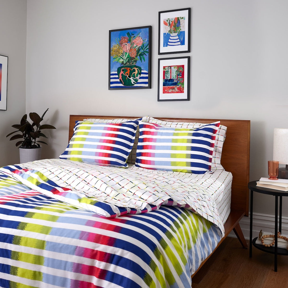 Mod Windowpane Brushed Cotton Sheet Set