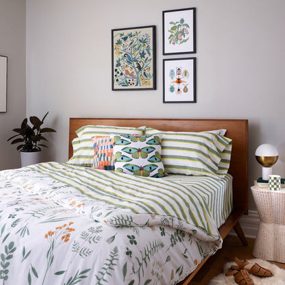 Off-Set Stripe Brushed Cotton Sheet Set