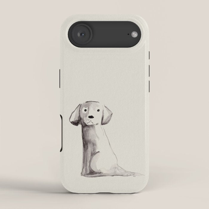 Little pup watercolor dog painting iPhone Case Gallery Image 2