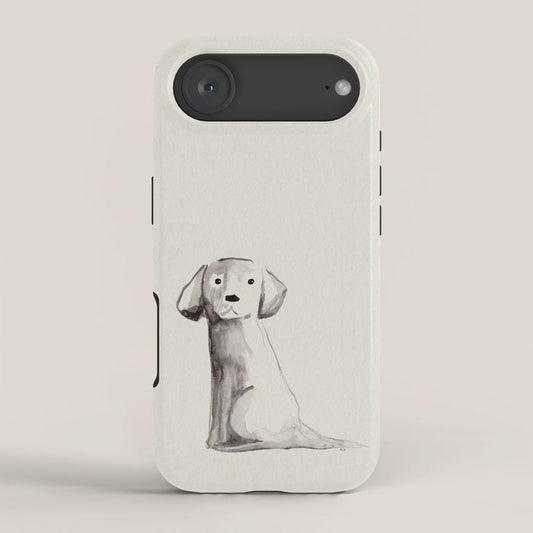 Little pup watercolor dog painting iPhone Case Gallery Image 2