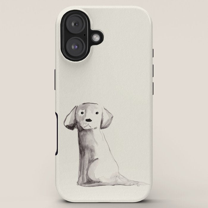 Little pup watercolor dog painting iPhone Case Gallery Image 5
