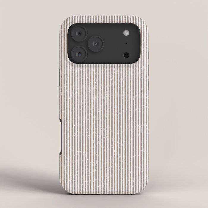 Cocoa Brown Tan Pinstripes iPhone Case Gallery Image 4