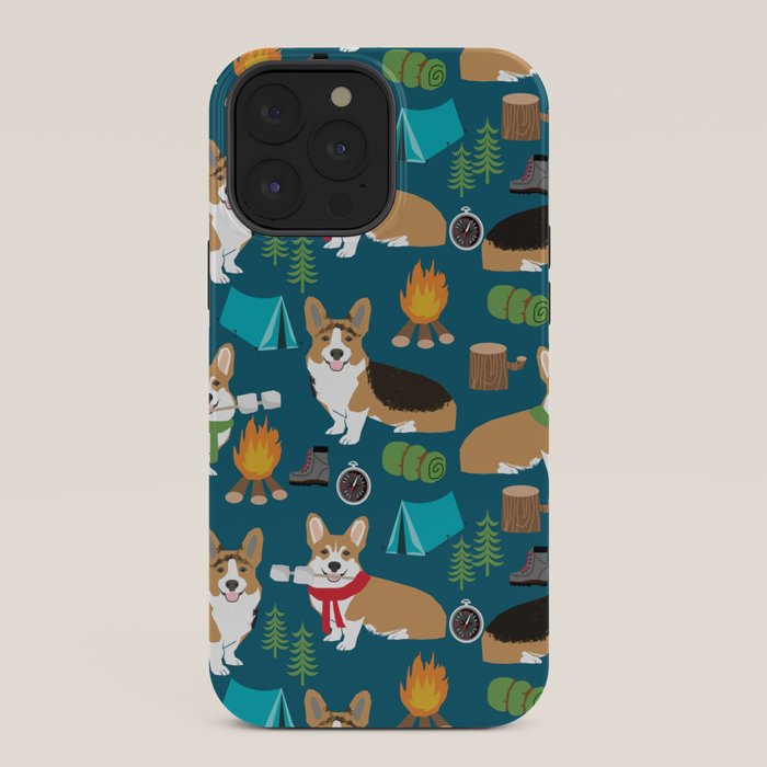 Corgi camping marshmallow roasting corgis outdoors nature dog lovers iPhone Case Gallery Image 36