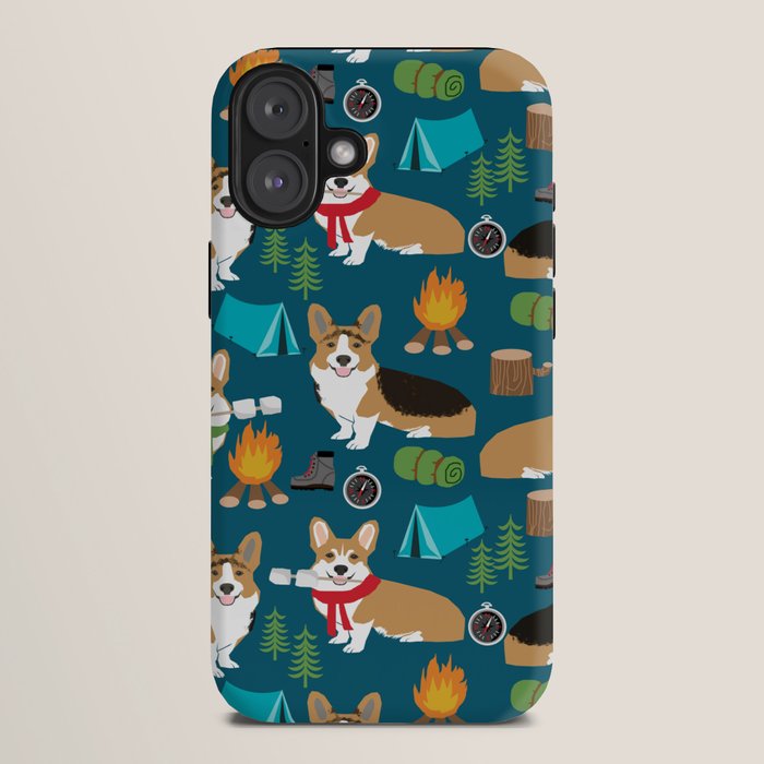 Corgi camping marshmallow roasting corgis outdoors nature dog lovers iPhone Case Gallery Image 10