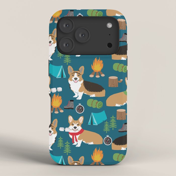 Corgi camping marshmallow roasting corgis outdoors nature dog lovers iPhone Case Gallery Image 3