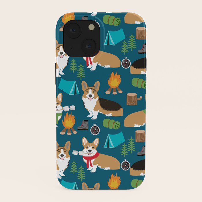Corgi camping marshmallow roasting corgis outdoors nature dog lovers iPhone Case Gallery Image 38