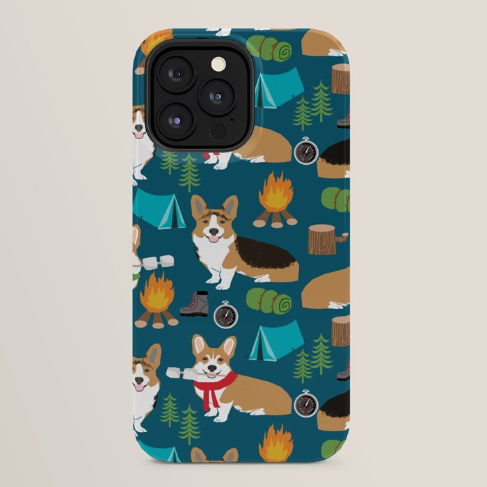 Corgi camping marshmallow roasting corgis outdoors nature dog lovers iPhone Case Gallery Image 32