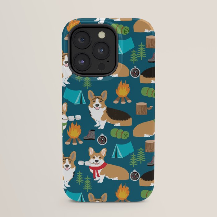 Corgi camping marshmallow roasting corgis outdoors nature dog lovers iPhone Case Gallery Image 31