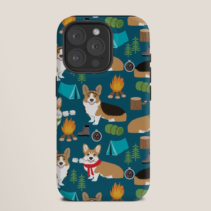 Corgi camping marshmallow roasting corgis outdoors nature dog lovers iPhone Case Gallery Image 11