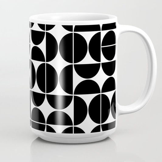 Mid Century Modern Geometric 04 Black Coffee Mug Gallery Image 2