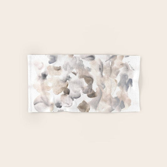 Abstract Art Grey Black Brown Abstract Watercolour 8| Watercolor Brush Strokes Bath Towel Gallery Image 1