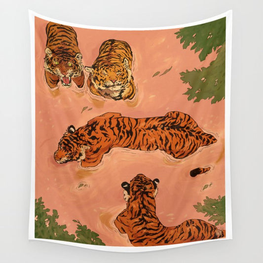 Tiger Beach Wall Tapestry Gallery Image 2